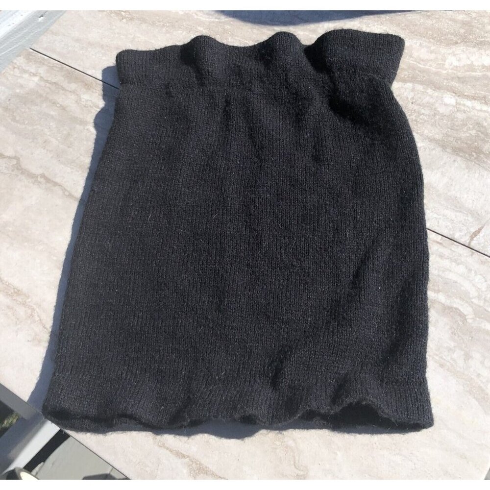 Vintage Women's Acrylic Neck Gaiter Scarf Cowl Black made in Taiwan